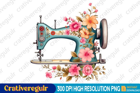 Download Floral Sewing Machines Clipart - Premium Resources