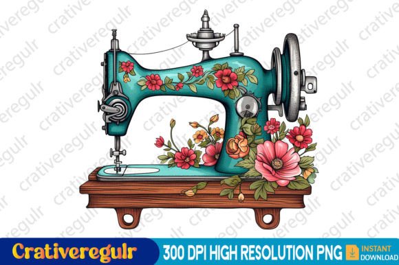Download Floral Sewing Machines Clipart - Premium Resources