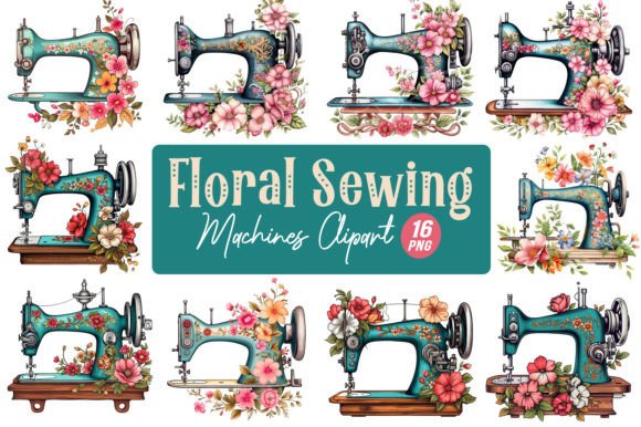 Download Floral Sewing Machines Clipart - Machines clipart Collection