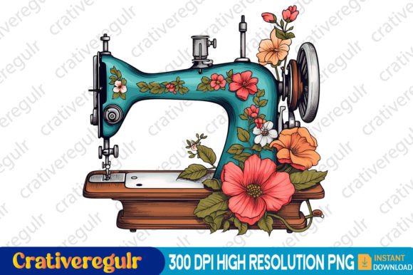 Download Floral Sewing Machines Clipart - Premium Resources