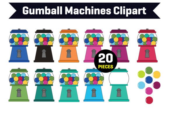 Download Gumball Machines Clipart - Premium Bundle