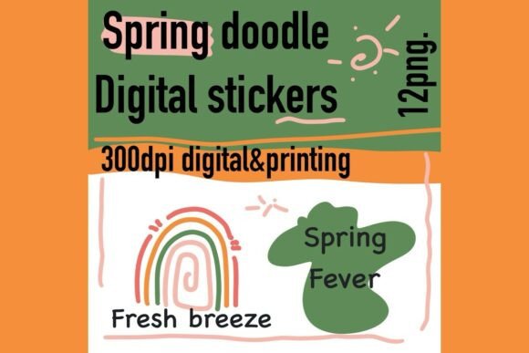 Download Spring Doodle Digital Stickers - Premium Resources