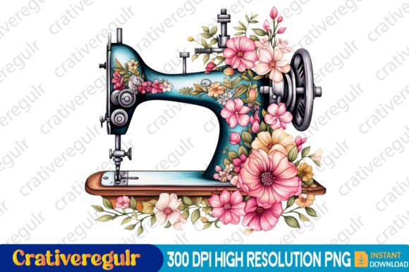 Download Floral Sewing Machines Clipart - Machines clipart Collection