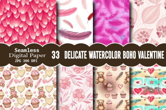 Download Delicate Watercolor Boho Valentine - Delicate watercolor Collection
